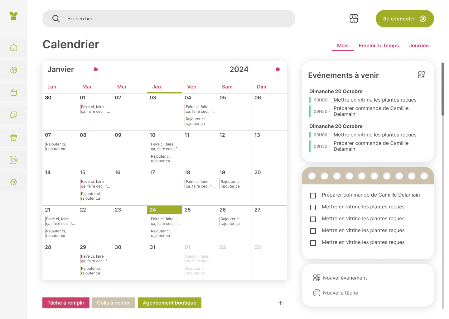 Order management interface