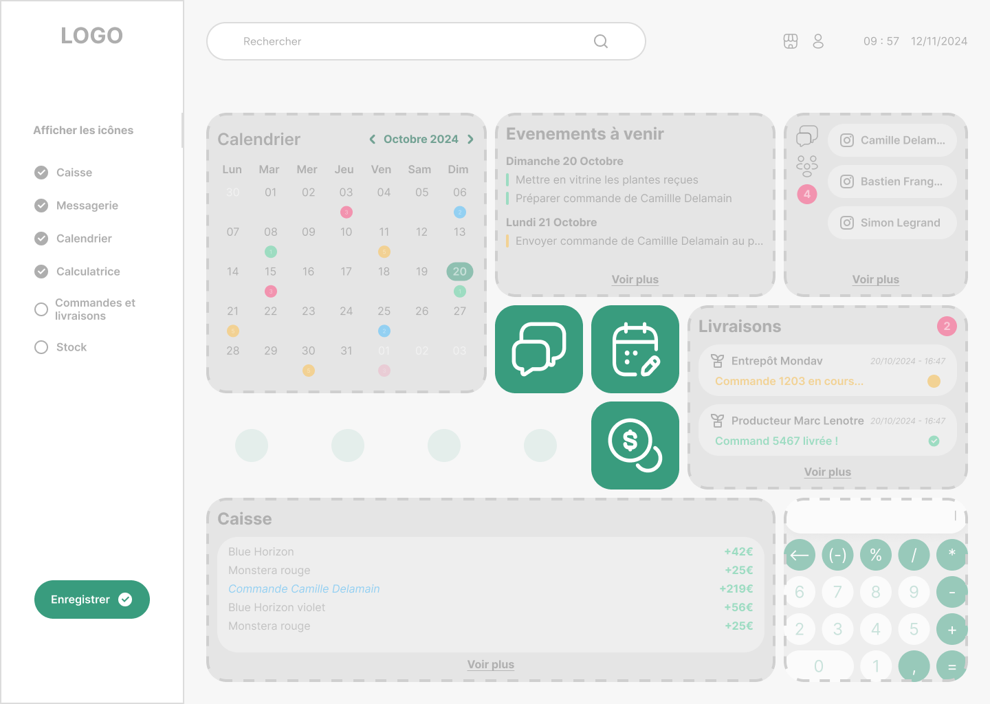 Calendar and task management interface